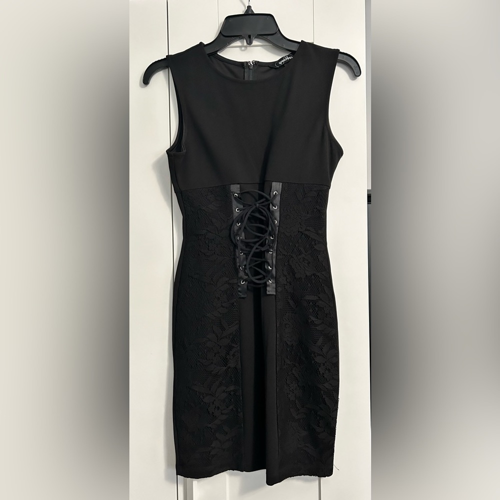 Black Front Ties Dress Size 1